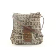 Pre-owned Brunt lerret Fendi baguette