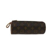 Pre-owned Brunt lerret Louis Vuitton veske