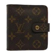 Pre-owned Brunt lerret Louis Vuitton lommebok