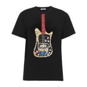 Brodert Sequin Gitar T-skjorte