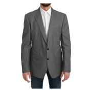 Grå Slim Fit Formell Martini Blazer