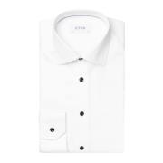 Hvit Signature Twill Skjorte med Svarte Kontrastdetaljer