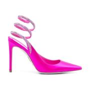 Fuchsia Slingback Pumps med 10cm Hæl