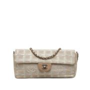 Pre-owned Beige Canvas Chanel Flap Bag