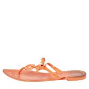 Pre-owned Oransje stoff Dior sandaler