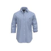 Tilpasset Oxford Skjorte - Blå/Hvit Rutete