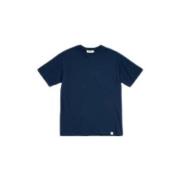 Blå 220G Overdeler T-Skjorte for Menn