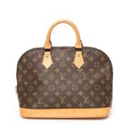 Pre-owned Brunt lerret Louis Vuitton Alma