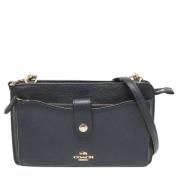 Pre-owned Navy Leather Coach Crossbody Bag