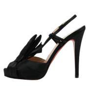 Pre-owned Svart sateng Christian Louboutin Sandaler