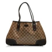 Pre-owned Brunt skinn Gucci Tote