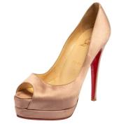 Pre-owned Beige sateng Christian Louboutin haeler