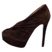 Pre-owned Brun semsket skinn Christian Louboutin stovler