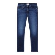 Blå Jeans med Glidelås og Knappelukking for Menn