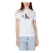 Hvit Print T-skjorte for Kvinner