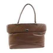 Pre-owned Brunt skinn Bottega Veneta skulderveske