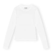 Hvit Future Slim Langarmet T-Shirt med Krystall Logo