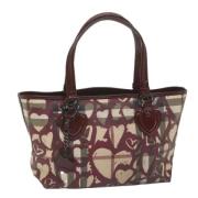 Pre-owned Rodt lerret Burberry Tote