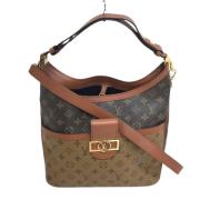 Pre-owned Brunt lerret Louis Vuitton Dauphine