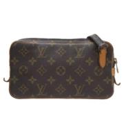 Pre-owned Brunt lerret Louis Vuitton Marly skulderrem clutch