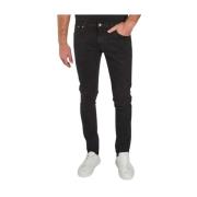 Slim Fit Svart Terry Jeans