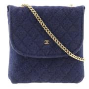 Pre-owned Navy Bomull Chanel Clutch