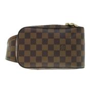 Pre-owned Brunt lerret Louis Vuitton Crossbody veske