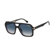 Stripete Svarte Solbriller med Blå Shaded Linser