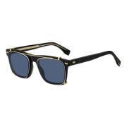 Black Blue Clip-On Sunglasses