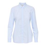 Blå Stripet Økologisk Bomullsskjorte