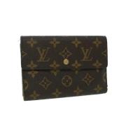 Pre-owned Brunt belagt lerret Louis Vuitton lommebok