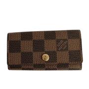 Pre-owned Brunbelagt lerret Louis Vuitton nokkelholder