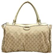 Pre-owned Beige Canvas Gucci Abbey