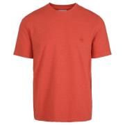 Oransje Bomull Lin Brodert T-skjorte