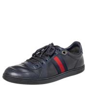 Pre-owned Navy Canvas Gucci joggesko