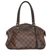 Pre-owned Brunt lerret Louis Vuitton Verona