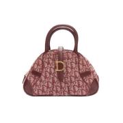 Pre-owned Rodt lerret Dior sadelveske