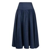 Denim Skirt - Dark Blue Denim
