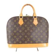 Pre-owned Brunt lerret Louis Vuitton Alma