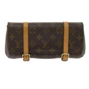 Pre-owned Brunt lerret Louis Vuitton beltevesker