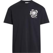 Black Calvin Klein Embroidered Night Flower T-Shirt T-Skjorter Topper