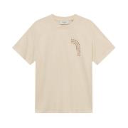 Coastal T-Shirt Ivory Aqua Print