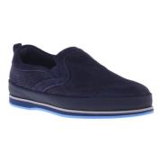 Loafer in dark blue perforated suede