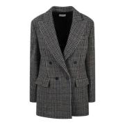 Houndstooth Dobbeltspent Blazer