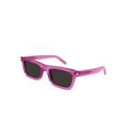 Rosa firkantet acetat solbriller