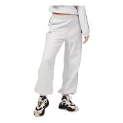 Hvite sweatpants med elastisk midje og ankler