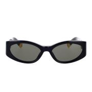 Elegante Ovale Solbriller med Mørkegrå Linser