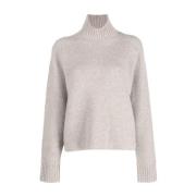 Lysbrun Sweater med Krage