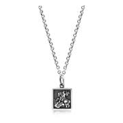 Men's Silver Necklace with Saint George and The Dragon Pendant