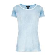 Lys Blå Bomull T-skjorte for Kvinner